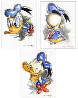Donald Duck - Aquarel & Inkt - Donald Duck Faces - UNICA - (2017/2018) | Catawiki