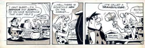 Hazelton, Gene - FLINTSTONES - PIERRAFEU Daily Strip original des Flintstones,