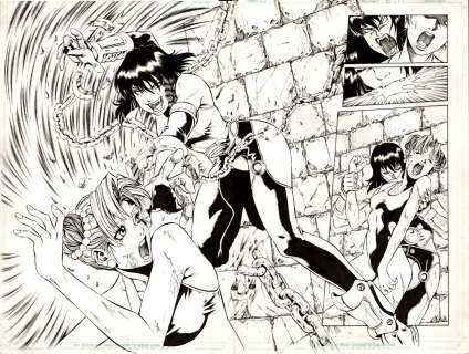 Kevin Lau - Vampirella‘s Vampi #1 P 18-19 (Double Spread) Splash