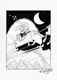 Bas Heymans - Original Preliminary Drawing - Donald Duck - Christmas Sleigh | Catawiki