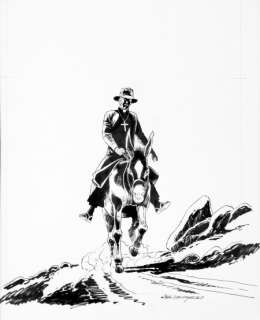 Denayer | Wayne Shelton, illustration Ã  l’encre de Chine po… | Banque Dessinée