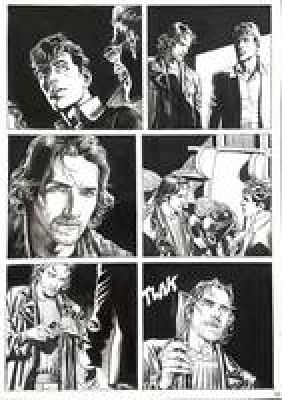 Daniele Bigliardo | Original page for Dylan Dog n. 371 "Arriva il Dampyr". Cm. 29,5x42. Ink. and felt on board. Mint. Code 2287. | Segni e Disegni