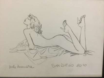 Milo Manara - Dessin original - Femme allongée  - (2010) | Catawiki