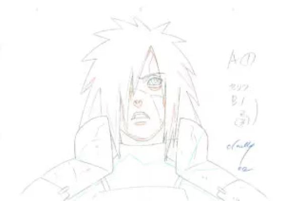 Kishimoto Masashi - Naruto | Genga – Madara Uchiwa – Rinnegan – Naruto Shippuden – 1073 | La Galerie de la Bande Dessinée