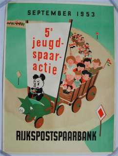 Rijkspostspaarbank, 5e jeugdspaaractie, september 1953. Afbeelding Panda. | Zwiggelaar Auctions