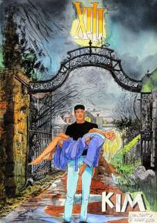 Jacot/XIII. Dessin original illustrant le héros avec Kim… | Dagoty