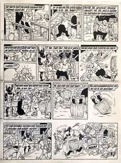 Vandersteen, Willy - Originele pagina in O.I. inkt en blauw kleurpotlood (p.35) - Suske en Wiske - De Duistere Diamant - (1958) | Catawiki