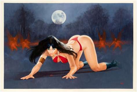 VAMPIRELLA LARGE & IMPRESSIVE SPECIALTY ORIGINAL ART BY ENRIC. | Hake’s
