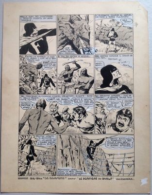 Chott, Marcel Navarro (Scénariste) | Chott Pierre Mouchot FANTAX 12 Planche 4 Les Six gardiennes de l’enfer (5/12) , Encre de Chine petit format Eo 1947 | 2DGalleries