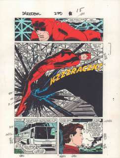 Al Williamson, John Romita Jr., Max Scheele - Daredevil #270 p. 15 color guide art - blackheart vs. Daredevil - 1989