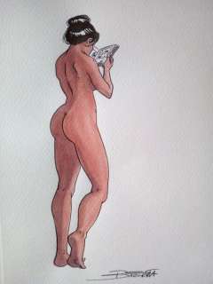 Pin Up - illustrazione originale "Sexy reader" - Page volante - (2015) | Catawiki