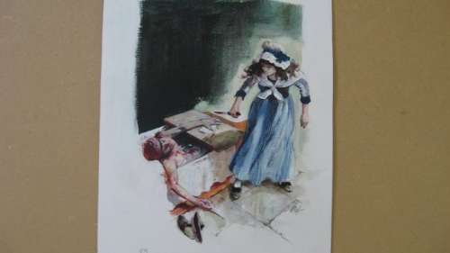 Follet, René - Dessin original en couleur - La mort de Robespierre | Catawiki