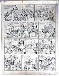 Stan Cross, Australia (1888-1977), Pudden, One Original Comic Strip, Ink, Pencil & White Out Fluid on Paper | misc / divers