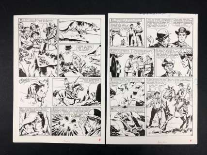 Carlo R. Marcello  n° 105 - Rin Tin Tin e Rusty - 2x tavole originali - EO - (1968) | Catawiki