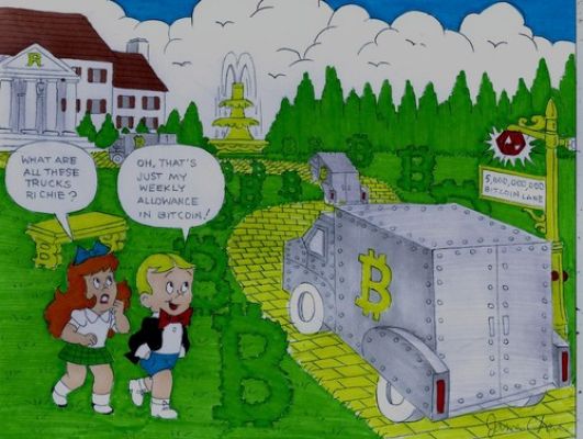 RICHIE RICH ALLOWANCE IN BITCOIN FINE ART ORIGINAL COMIC COLOR ART ON CARDSTOCK | eBay US (Buy It Now)