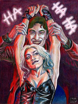 Ohud Khedr | Joker and Harley Quinn Acrylic Illustration | Raremarq (Buy It Now)
