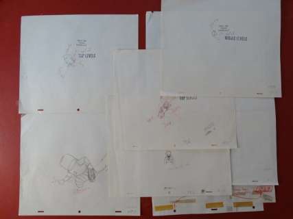 Tintin - 6 x croquis préparatoire pour film d animation - On a marché sur la lune (années 60) - Page volante | Catawiki