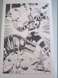 Wyman, M. C. - Original plate  - Surfer  - Galactus  - Firelord vs Celestes