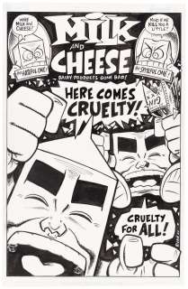MILK AND CHEESE COVER QUALITY PUBLISHED ORIGINAL ART BY EVAN DORKIN. | Hake’s