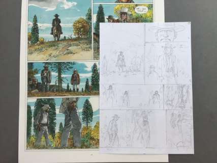 Hermann - Crayonnés planche 33 - Duke T.1 - La boue et le sang - (2016) | Catawiki