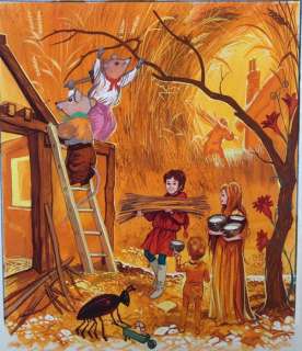 Once Upon A Time - - Original drawing (gouache / watercolour) - Fairy Tales - Corn Fairies - Page volante | Catawiki