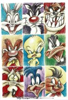 Looney Tunes Family Portraits - Unique Large Giclée - Joan Vizcarra - Art original | Catawiki