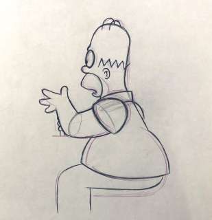 The Simpsons - Homer - Original Animation Drawing - Matt Groening EP04/S07 - (1995) | Catawiki