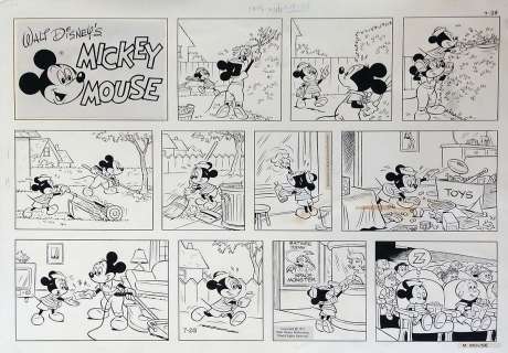 Gonzales, Manuel - Mickey Mouse Sunday Comic Strip Original Art Dated 7-28-74. Manuel Gonzales
