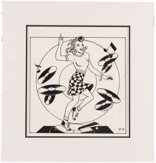 CASCADE COMIX MONTHLY #6 UNDERGROUND COMIX ZINE COVER ORIGINAL ART BY TRINA ROBBINS.