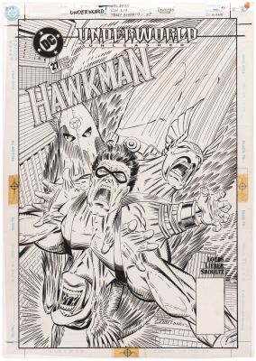 HAWKMAN VOL. 3 #27 COMIC BOOK COVER ORIGINAL ART BY RON LIM. | Hake’s