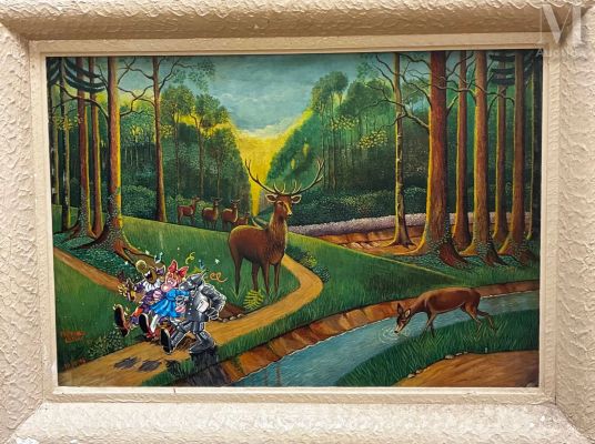 Florence Cestac (Née En 1949) | Lot 87 : Huile sur panneau de bois pour cette scène humoristique. Signée… | Millon