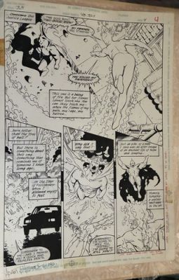 ADAM HUGHES Justice League # 40 Original Comic Art 1990 Jose Marzan Jr DC Comics