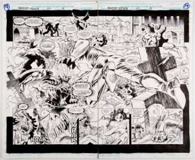 Ron Garney And Chris Ivy | Ghost Rider #42 Double Story Page 13 and 14 Original Art (Marvel, 1993). | Heritage