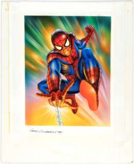 Gary Ciccarelli | 1995 Fleer Ultra Spider-Man - ClearChrome Card #9-of-10 Spider-Man Painting Original Art (Fleer, 1995). | Heritage
