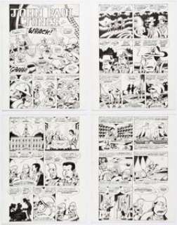 Peter Bagge | Founding Fathers Funnies Complete 8-Page Story "John Paul Jones" Original Art (Dark Horse Comics, 2015... (Total: 8 Items) | Heritage