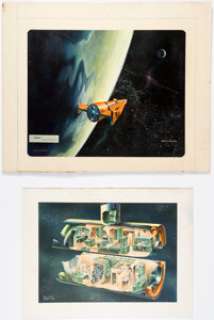Harold W. Munson And H. F. Vanek | Lockheed Conceptual Spacecraft Paintings Original Art and Lockheed Pa... (Total: 4 Items) | Heritage