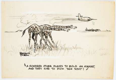 Reamer Keller - Giraffes Gag Panel Original Art (1953)....