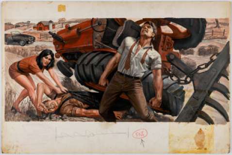 Pollen, Samson | Samson Pollen Man’s World Magazine December-1972 Double Page Painting Original Art (Magazine Management, 1972).... | Heritage