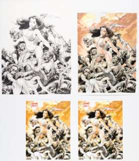 Root, Budd - Budd Root - Cavewoman Illustration Original Art (2003).... (Total: 4 Original Art)