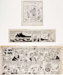 Holman, Bill - Bill Holman, Fontaine Fox, and Coulton Waugh Smokey Stover and Additional Comic Strip Episodes Original Art Group ... (Total: 3 Original Art)