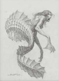 Wrightson, Bernie | Bernie Wrightson - Mermaid Illustration Original Art (undated).... | Heritage