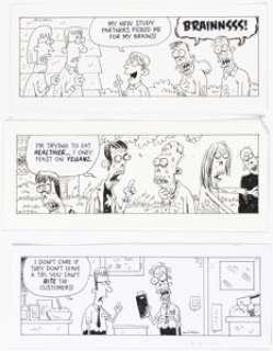 Scott Nickel - Eek! Daily Comic Strip Original Art Group of 3 (c. 2010s). (Total: 3 Original Art)