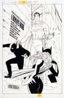 Dave Taylor, Tom Morgan, and Robert Campanella - Batman and Superman: World‘s Finest #5 Splash Page 3 Original Art (DC, 1999).