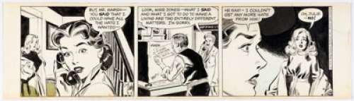 Stan Drake - The Heart of Juliet Jones Daily Comic Strip Original Art dated 4-4-56 (King Features Syndicate, 1956).
