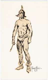 Frank Frazetta - Warrior Sketch Original Art (undated). | Heritage