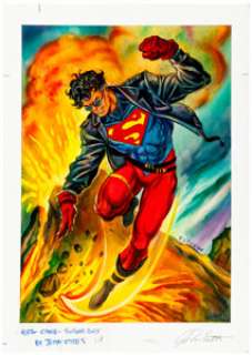 John Estes DC Master Series Trading Card #3 Superboy Painting Original Art (Skybox, 1994). | Heritage