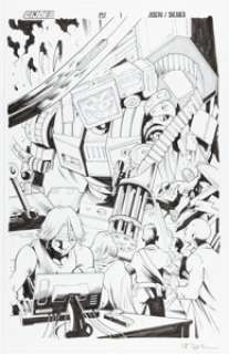 Brian Shearer (Ron Joseph printed blue lines) G.I. Joe: A Real American Hero #257 Splash Page 1 Original Art (IDW, 2018).