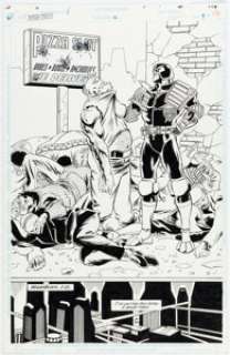 Rik Levins and Doug Selogy Judge Dredd #16 Story Page 9 Original Art (DC, 1995).