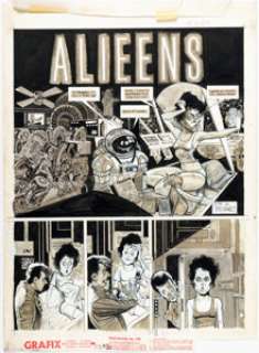 Bill Wray Cracked #226 Aliens Movie Parody Partial Story Original Art Group of 4 (Globe Communications, 1987). (Total: 4 Original Art) | Heritage