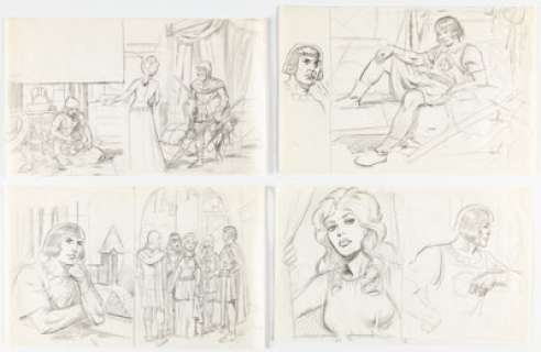 Wally Wood Prince Valiant #1762 Sunday Comic Strip Preliminary Original Art dated 11-15-70 Group of 4 (King Features Syndicate, 1970). (Total: 10 Items) | Heritage
